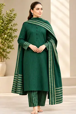 Khaddar 3 Pcs Women's Unstitched Dress Winter Collection
