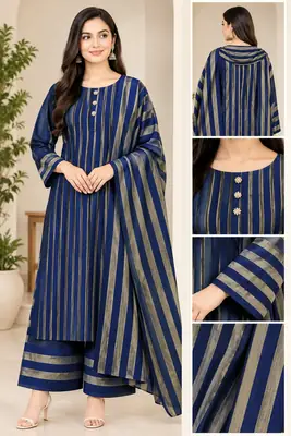Khaddar 3 Pcs Women's Unstitched Dress Winter Collection