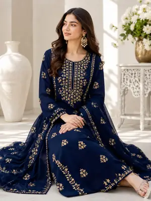  Gota Work 2 Pcs Women's Unstitched Suit
