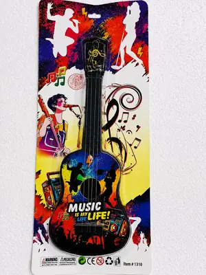 Boy's Music Is My Life Black Plastic Musical Guitar Toy