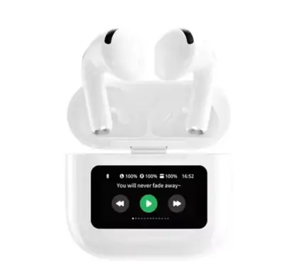 A9 Pro Smart Touch Screen Wireless Earbuds with ANC & Color LCD Display