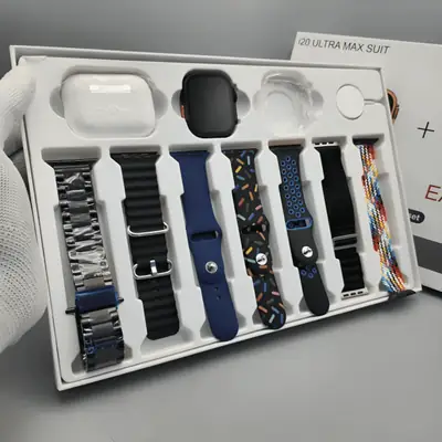 i20 Ultra Max Suit Smartwatch Combo Set  10 in 1– 2.3 Infinite Display Smart Watch, Wireless Earbuds, Protective Case & 7 Interchangeable Straps thumbnail 3