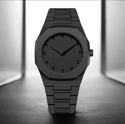  White and black Aura watch | Carbon Fiber Arabic Watch for Men | Imported Quality Watch