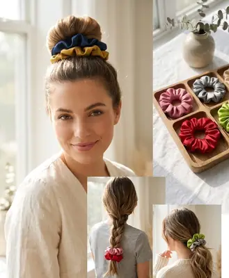 Medium Length Hair Scrunchies Pack Of 10