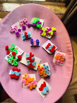 Handmade Pipe Cleaner 10 Different Design Hair Clips