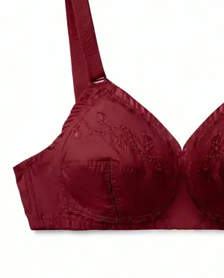 Cotton Embroidered Comfortable And Breathable Full Cup Bra thumbnail 2