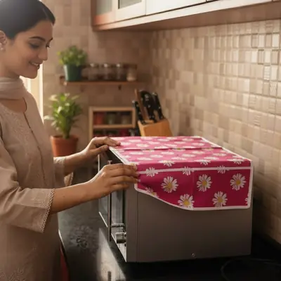EVA Printed Microwave Oven Cover with Pockets