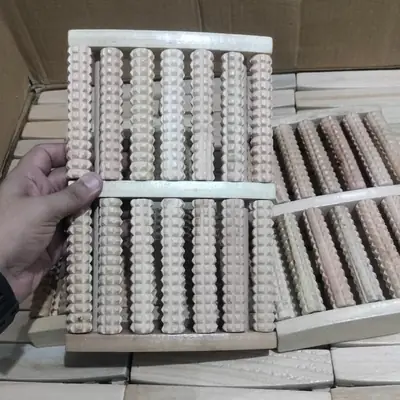7 Roller Large Premium Quality Wooden Foot Massager 