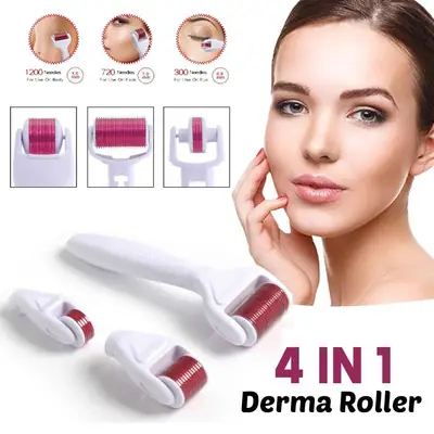 4 in 1 Derma Roller for Skin & Hair Therapy | Personal Grooming Facial Derma Roller