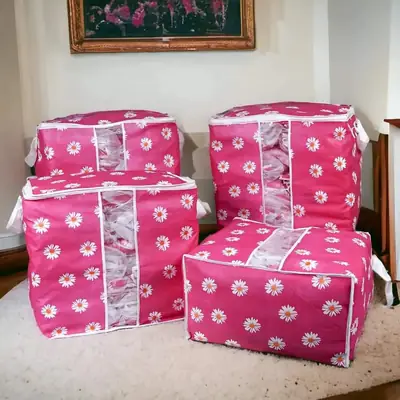 25kg Floral Design Storage Bags (Random Color) - 1Pc