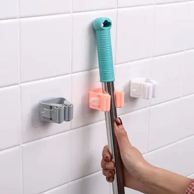 3 Pcs Wall Mounted Mop Organizer Holder | Mop Broom Holder