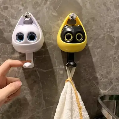 (Pack of 2) Cute Cat Keychain Holder Wall Mount Hooks