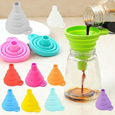 4 Pcs Reusable Collapsable Silicone Foldable Funnel