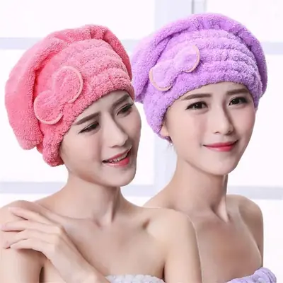 Super Absorbent Butterfly Hair Drying Cap Bath Towel