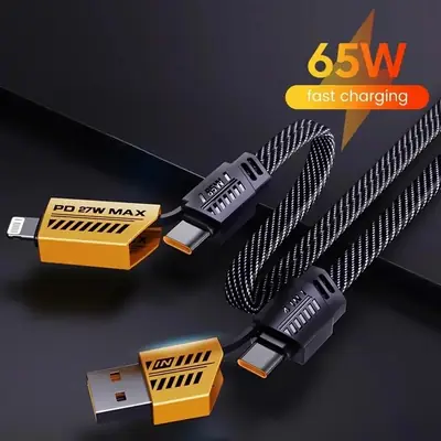 4 in 1 USB-C Charging Cable 1M 65W Type-C Connector