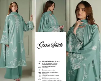 3 Pcs Women's Unstitched Embroidered Suit