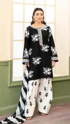 3 Pcs Women's Unstitched Embroidered Suit thumbnail 2