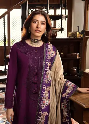 3 Pcs Women's Unstitched Embroidered Suit