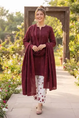 3 Pcs Women's Unstitched Embroidered Suit breeza limited edition high trending 