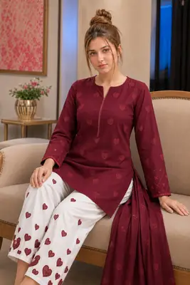 3 Pcs Women's Unstitched Embroidered Suit breeza limited edition high trending  thumbnail 2