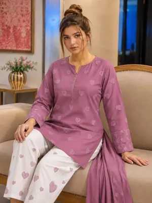 3 Pcs Women's Unstitched Embroidered Suit breeza limited edition high trending 