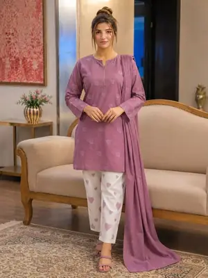 3 Pcs Women's Unstitched Embroidered Suit breeza limited edition high trending  thumbnail 2