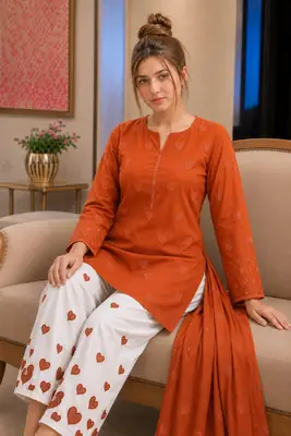 3 Pcs Women's Unstitched Embroidered Suit breeza limited edition high trending 