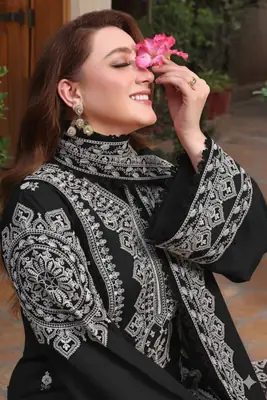 3 Pcs Women's Unstitched Embroidered Suit with wool shwl