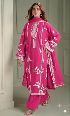3 Pcs Women's Unstitched Embroidered Suit with wool shwl