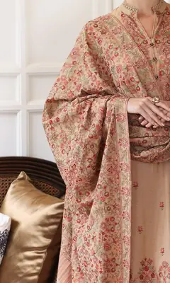 3 Pcs Women's Unstitched Embroidered Suit *BRAND: BAREEZ'E code hb