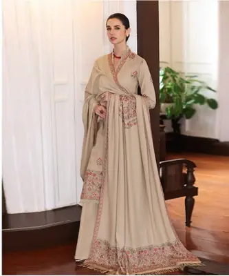 3 Pcs Women's Unstitched Embroidered Suit *BRAND: BAREEZ'E code hb