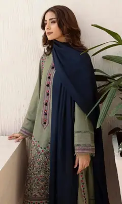 3 Pcs Women's Unstitched Embroidered Suit BRAND JAZMIN