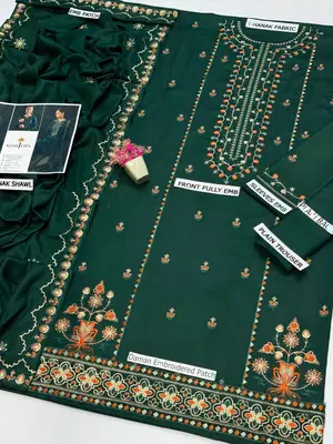 3 Pcs Women's Unstitched Embroidered Suit*BRAND: ASIM JOFA*   thumbnail 5