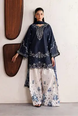 3 Pcs Women's Unstitched Embroidered Suit with wool shwl
