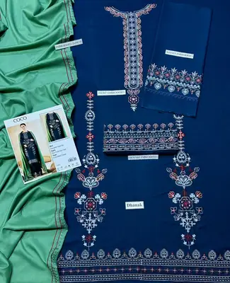 3 Pcs Women's Unstitched Embroidered Suit thumbnail 3