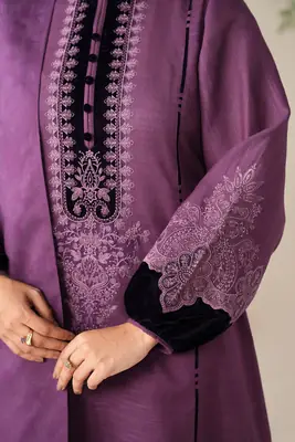 3 Pcs Women's Unstitched Patch Work Suit(HB)