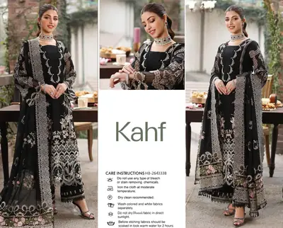 3 Pcs Women's Unstitched Embroidered Suit(HB)