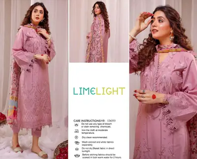 3 Pcs Women's Unstitched Embroidered Suit(HB)