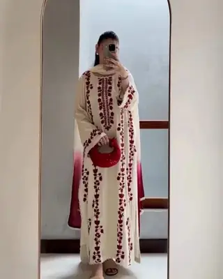 3 Pcs Women's Unstitched Embroidered Suit(HB)