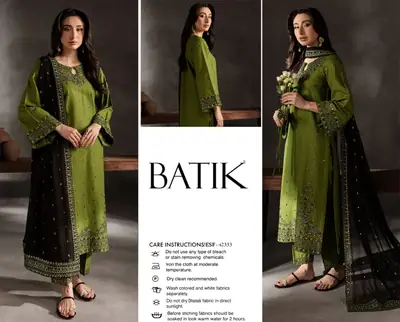 3 Pcs Women's Unstitched Embroidered Suit(HB)
