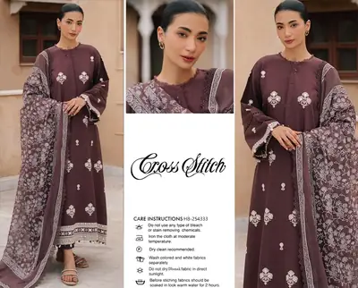3 Pcs Women's Unstitched Embroidered Suit(AW)