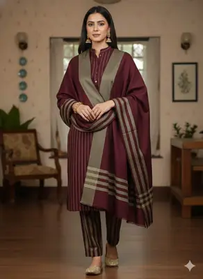 3 Pcs Women's Unstitched Printed Suit(bf)