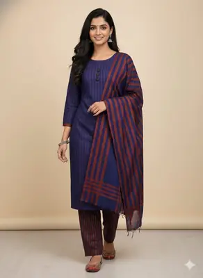 3 Pcs Women's Unstitched Printed Suit(bf)