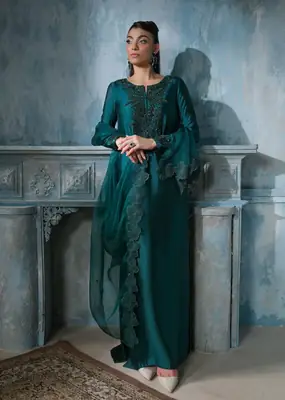3 Pcs Women's Unstitched Embroidered Suit(skf)
