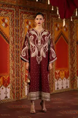 3 Pcs Women's Unstitched Embroidered Suit(skf)