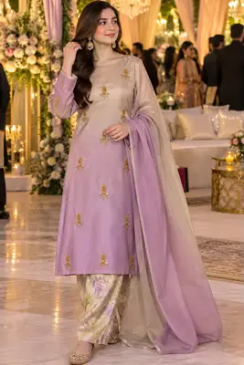 3 Pcs Women's Unstitched Hand Embroidered Suit(skf)