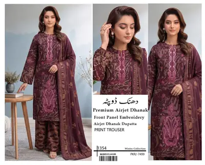 3 Pcs Women's Unstitched Printed Suit(f&f)