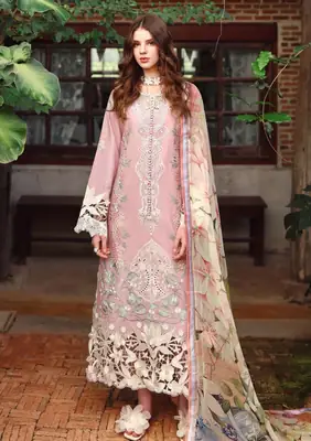 3 Pcs Women's Unstitched Embroidered Suit(f&f)