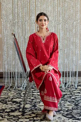 2 Pcs Women's Unstitched Embroidered Suit thumbnail 2