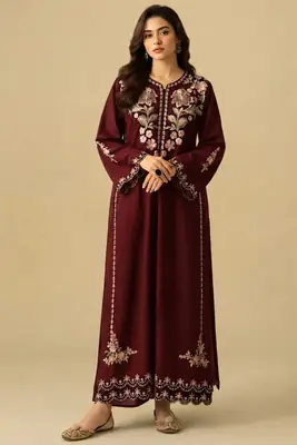 2 Pcs Women's Unstitched Embroidered Suit thumbnail 2